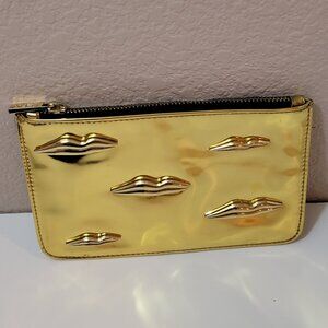 NARS Gold Lip Embellished Cosmetic Clutch / Pouch